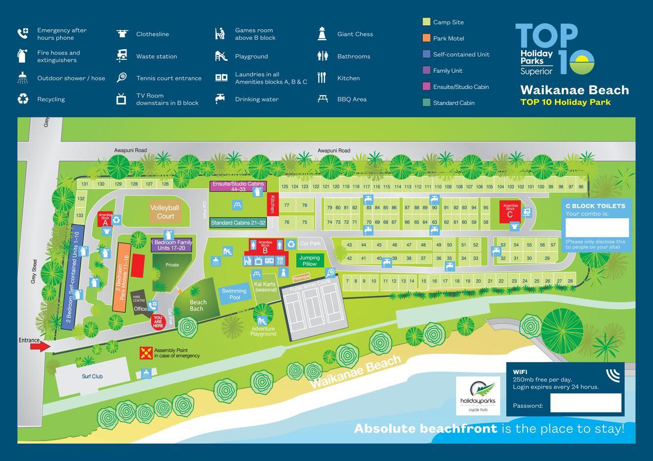 Waikanae Beach Top 10 Holiday Park Гисборн Экстерьер фото